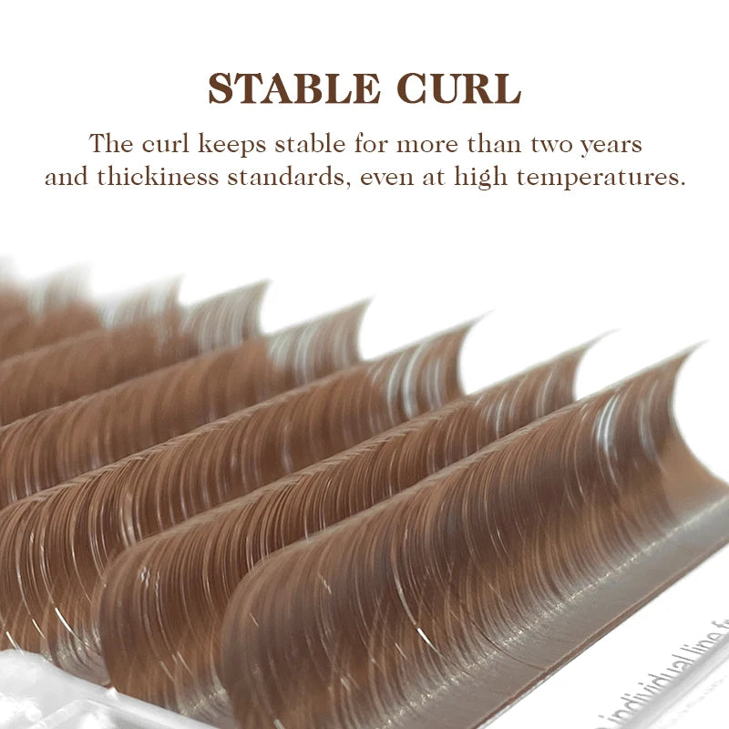 NATUHANA Caramel Colored Lashes | Individual Faux Mink Eyelashes additional angle