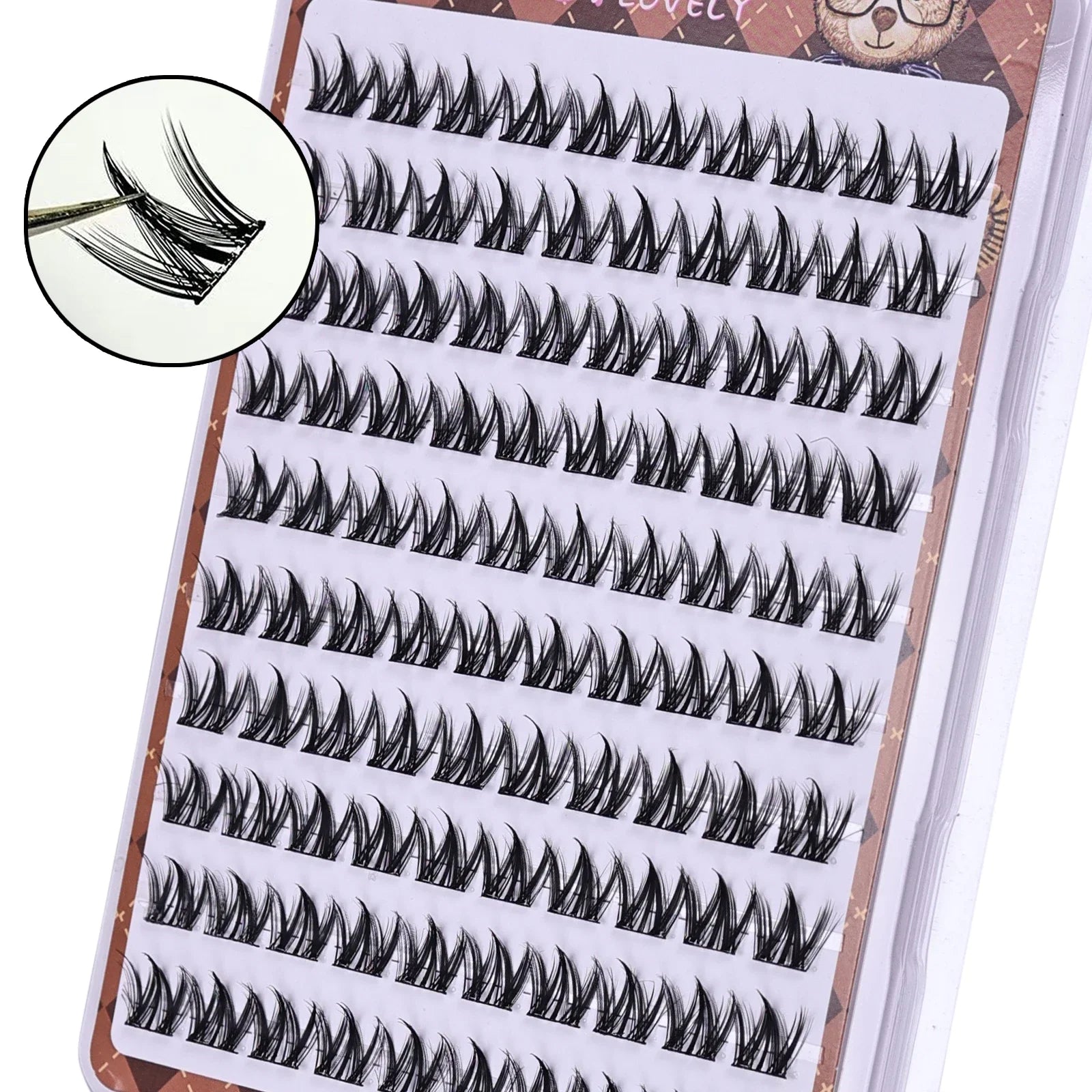 Glue-free Thick Natural Curling Self-adhesive False Eyelashes with W-shaped Design fo lifestyle view