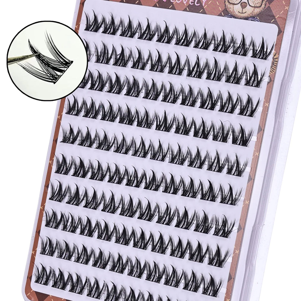 Glue-free Thick Natural Curling Self-adhesive False Eyelashes with W-shaped Design fo lifestyle view