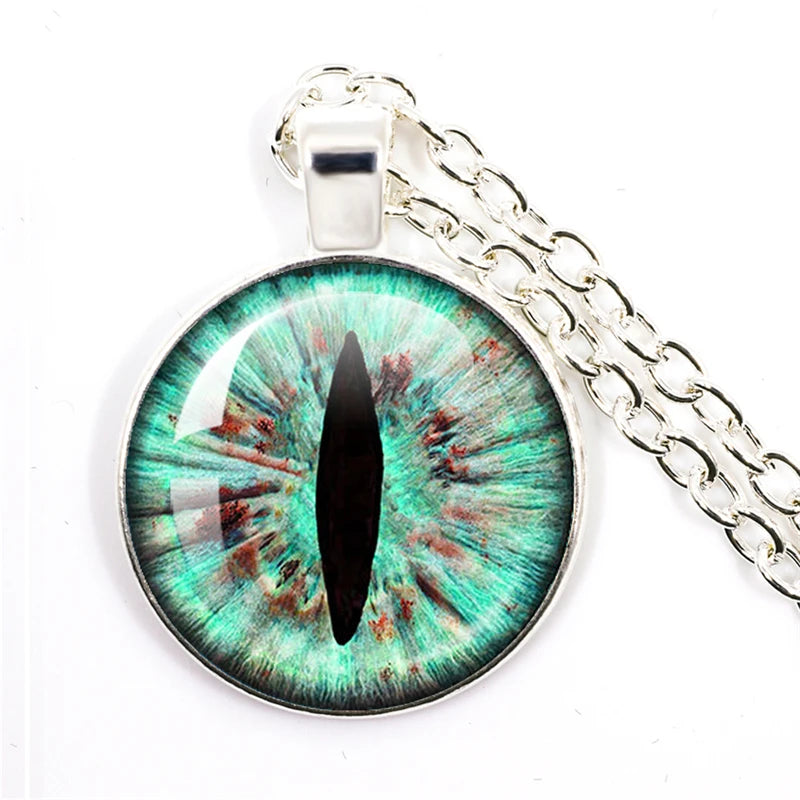 Fashion Evil Eye Pendant Necklace | Trendy Glass Cabochon Jewelry Gift alternate view