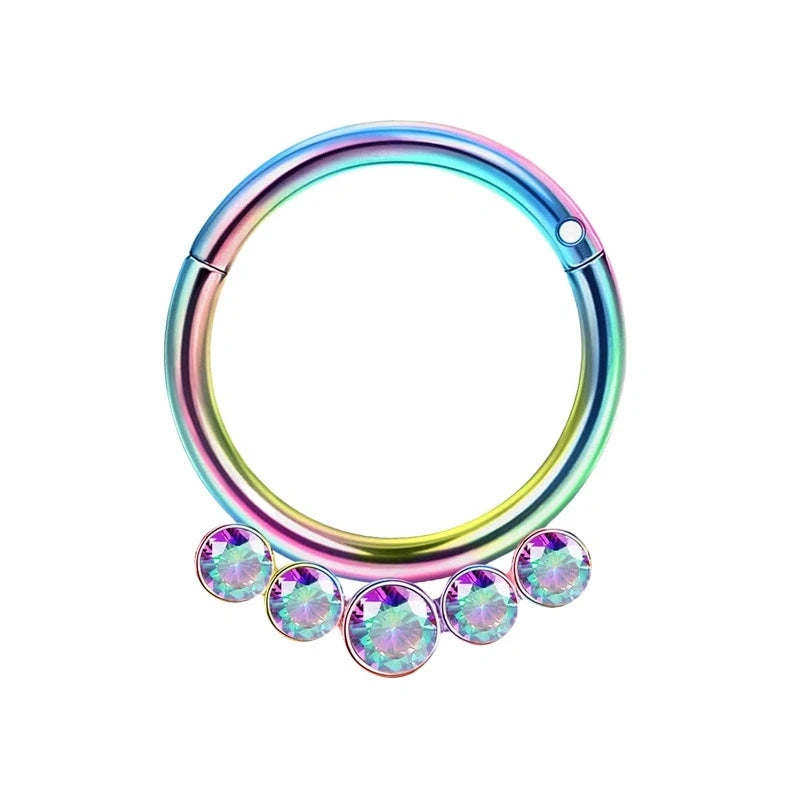 EVISPOL 1-4Pcs 16G Stainless Steel Colourful Septum Nose Ring for Women Men Hypoallergen detail view