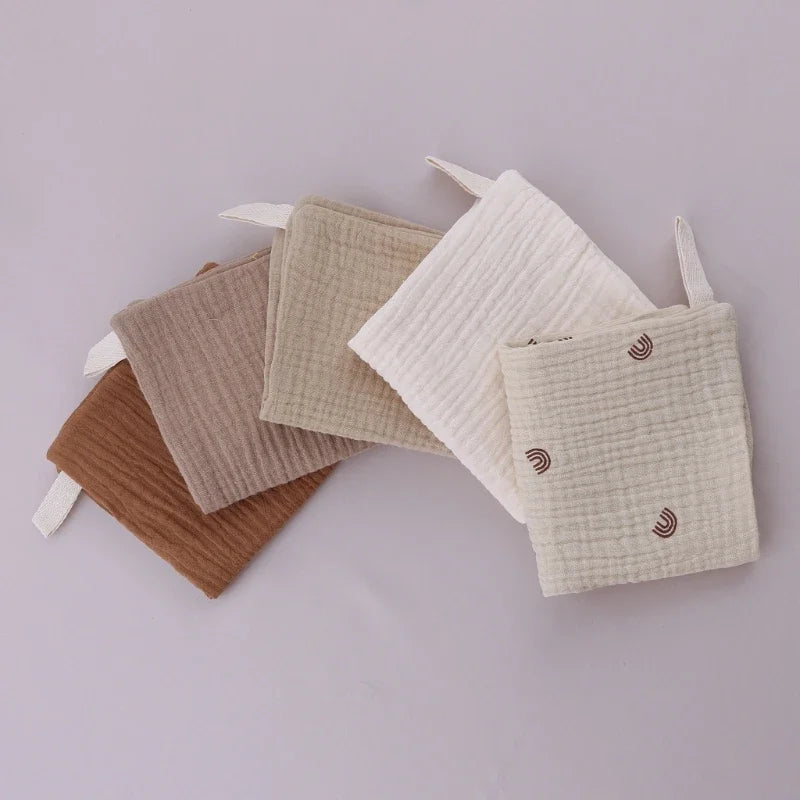 3/5 Pieces of Gauze Square Towels | Soft Cotton Baby Burp Cloths and Handkerchiefs additional angle