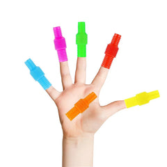 10-20PCS Mini Pop Tubes Fidget Toys Rainbow Sensory Antistress Plastic Bellow Stress Rel detail view