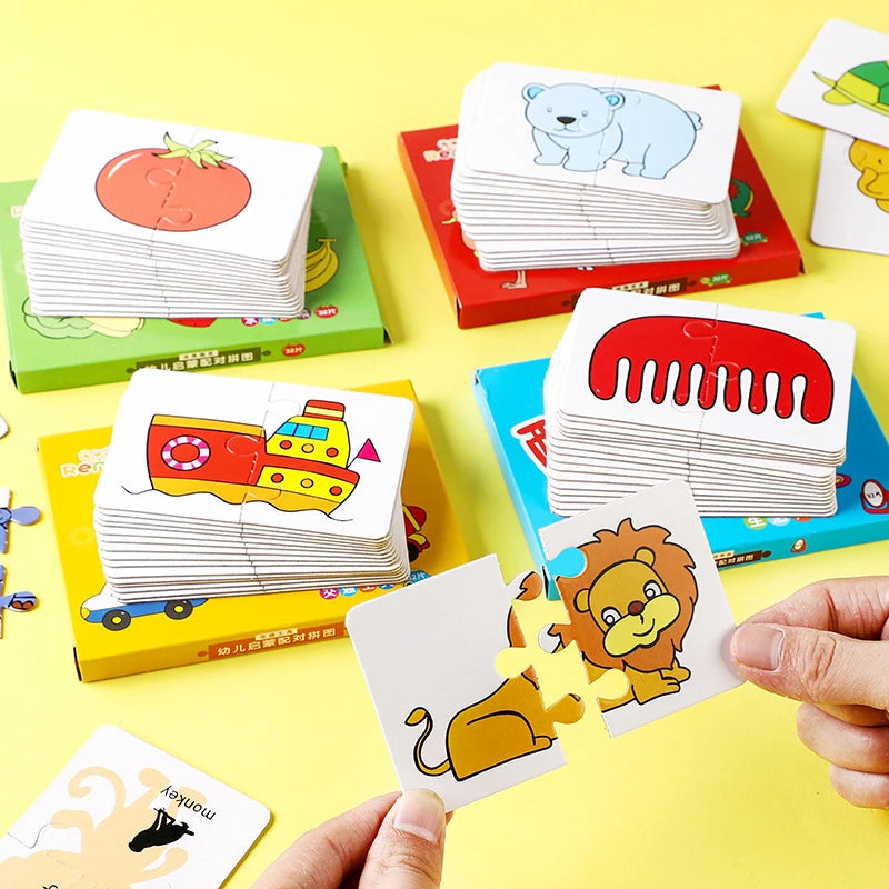 Montessori Cards Educational Toys for Children Learning Educational Puzzles Develop additional angle