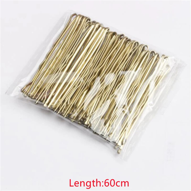 50 Pcs/Bag 5 6 7cm U Shaped Alloy Hairpins Waved Hair Clips Simple Metal Bobby Pins Ba close-up view