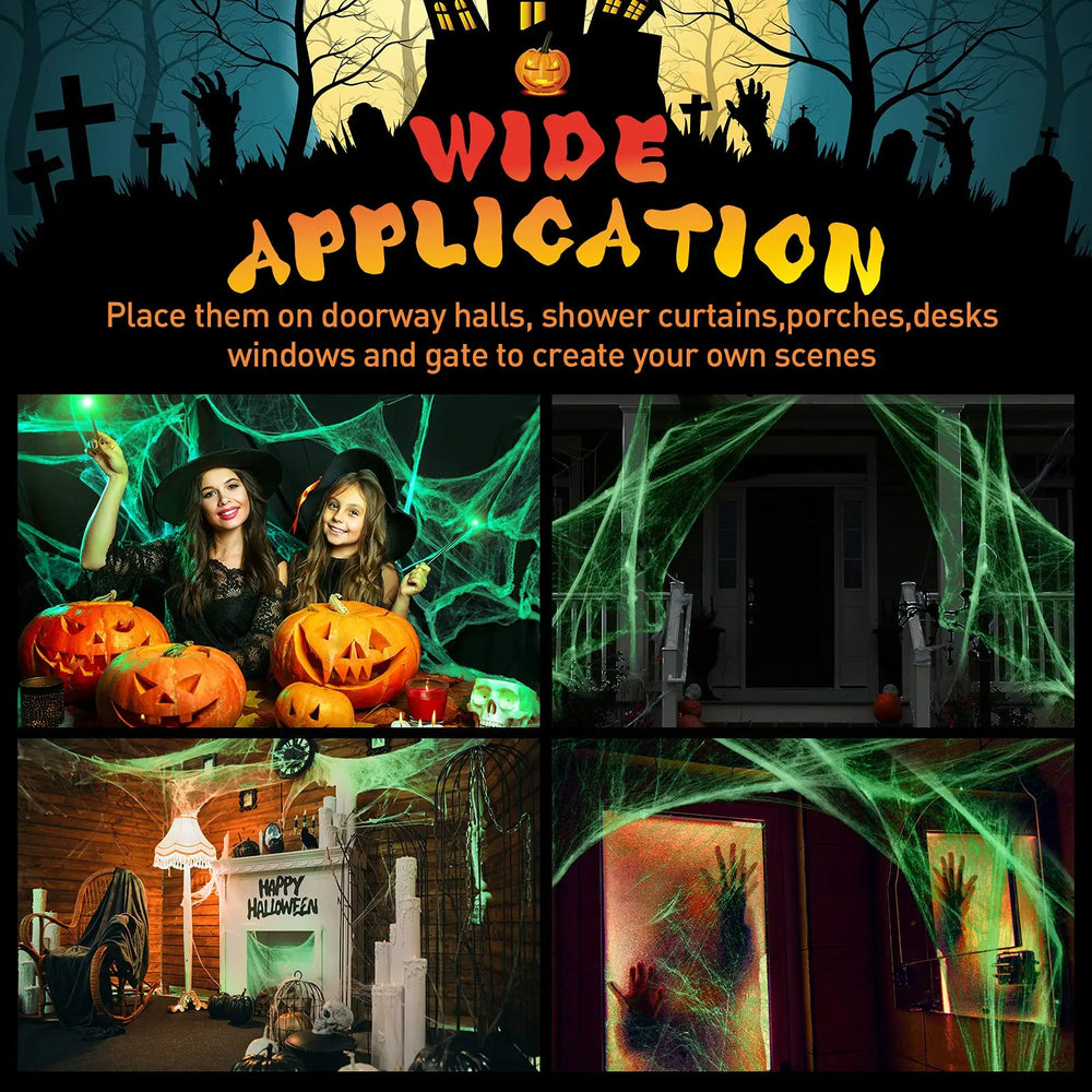Halloween Glow in The Dark Spider Web detail view