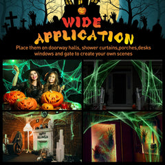 Halloween Glow in The Dark Spider Web detail view