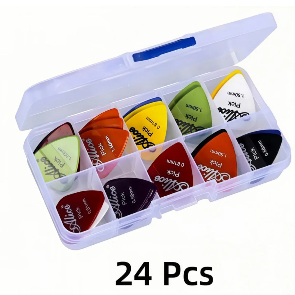 Alice 12/24/50/100 Pcs Mixed ABS Guitar Picks, Multicolor Premium Plastic Plectrum fo lifestyle view