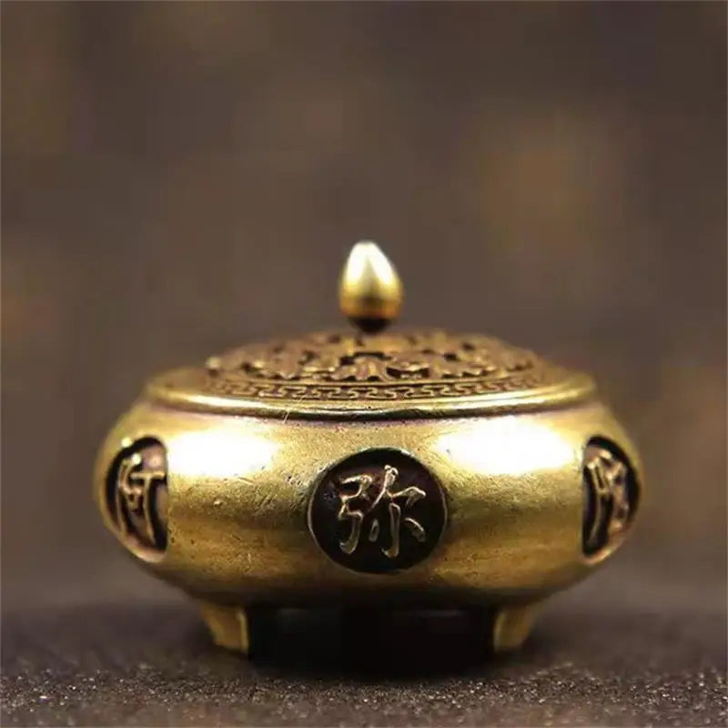 Retro Brass Incense Burner with Zodiac Signs | Home Decor Censer alternate view