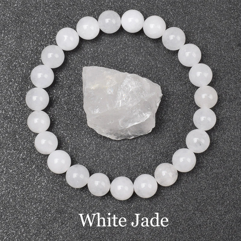Natural Aquamarins Quartzs Beads Bracelet Women Men 6mm 8mm Sky Blue Stone Round Bead Br detail view