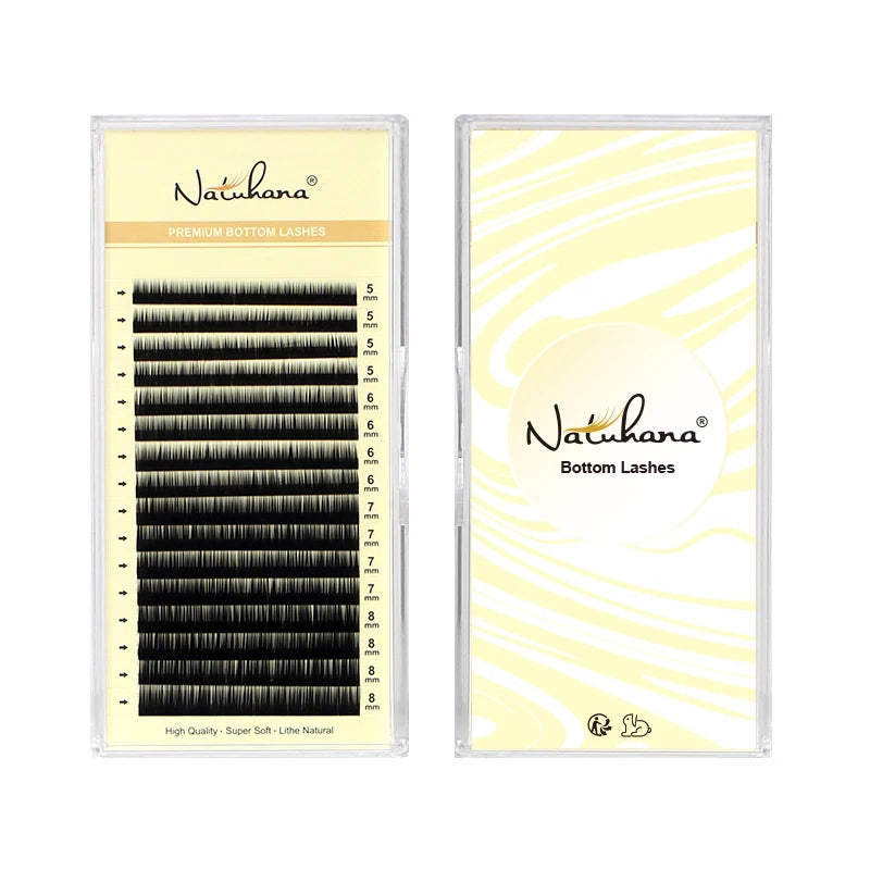 NATUHANA Bottom Eyelashes Extension | Natural J/B/C Curl Mix for Salon Use detail view