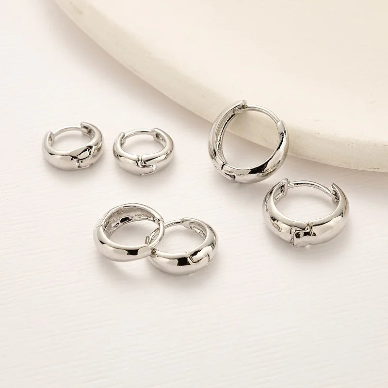 3/6Pcs/Set Fashion Gold Color Huggie Hoop Earrings for Women Men Minimalist Metal Small Circle Round Earrings Jewelry Gifts