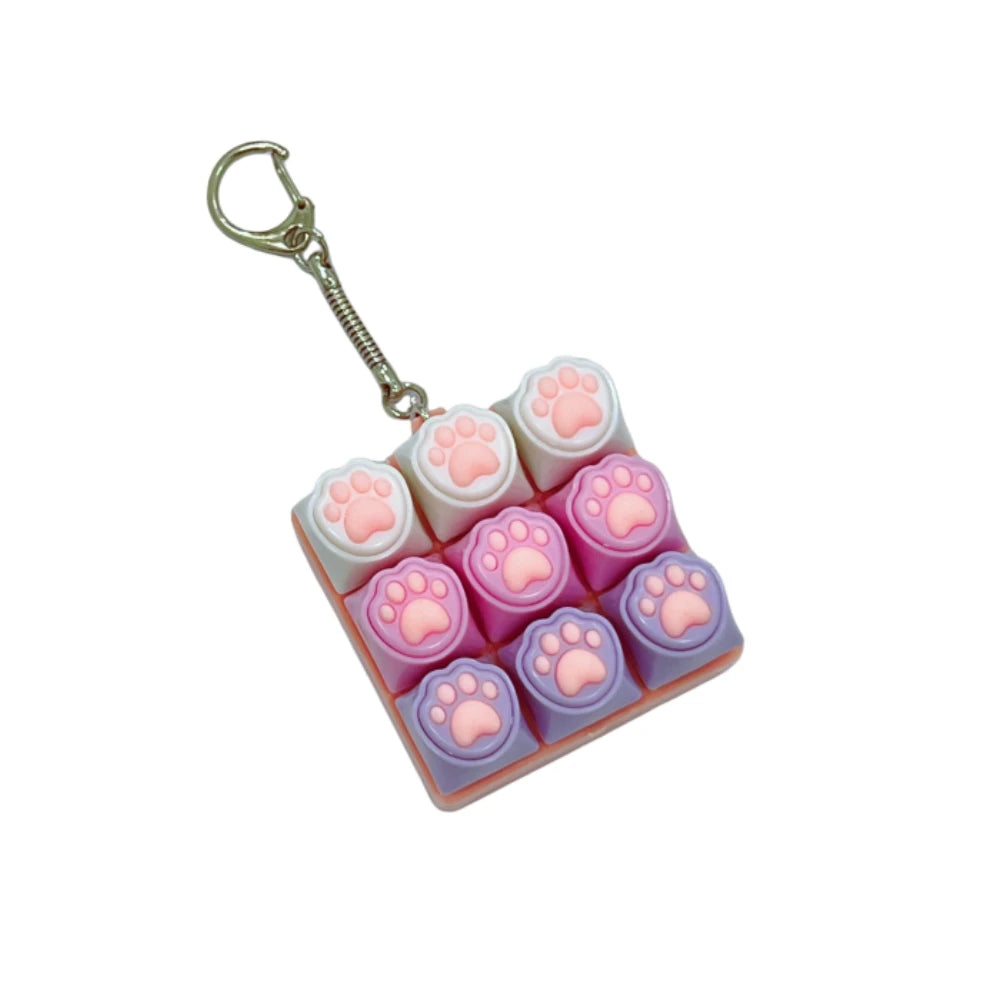 Keyboard Fidget Toys LED Crystal Keycap Keychain Stress Relief Fingertip Gadget Dec additional angle