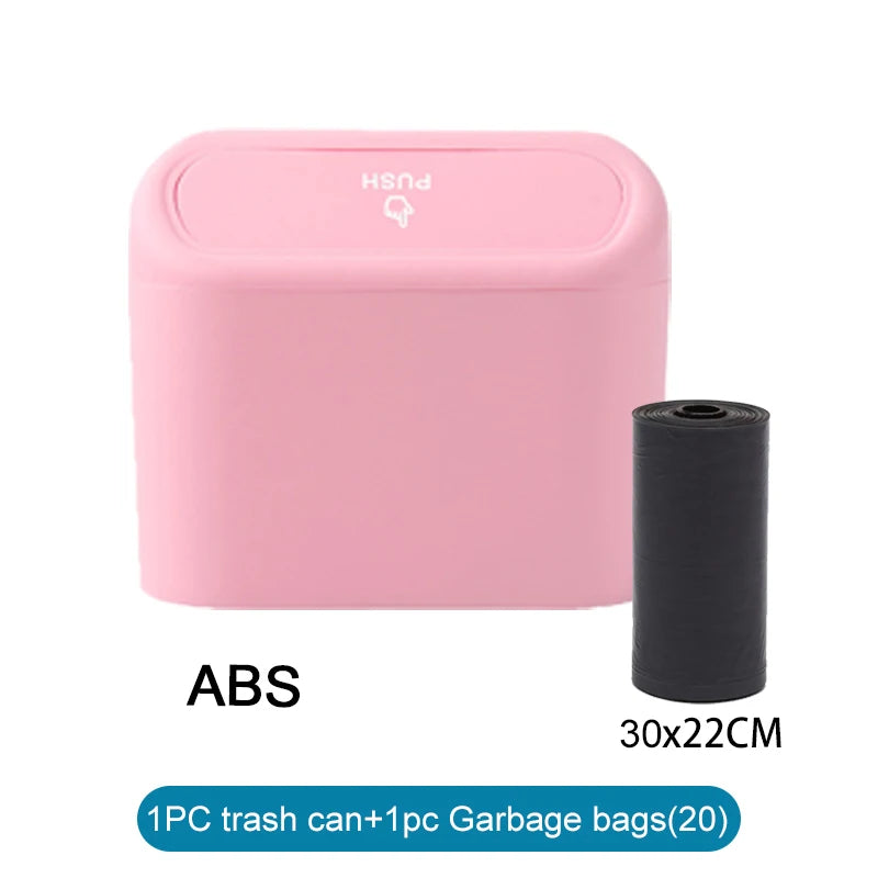 1/2/3Pcs Car Trash Can (with Lid) Contains 60 (300) Garbage Bags, Small Car Trash Can, close-up view