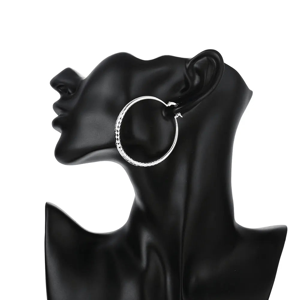 5 cm Sterling Silver Hoop Earrings for Women