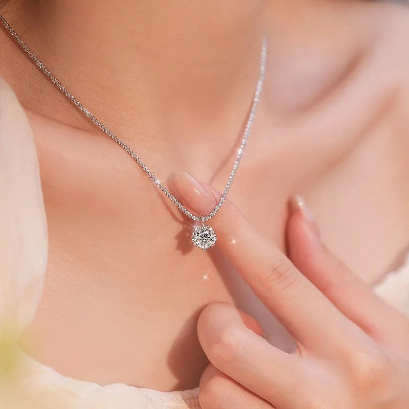 Andara Luxury 925 Sterling Silver AAAAA Zircon Pendant Necklace Fashion Italian Silve alternate view