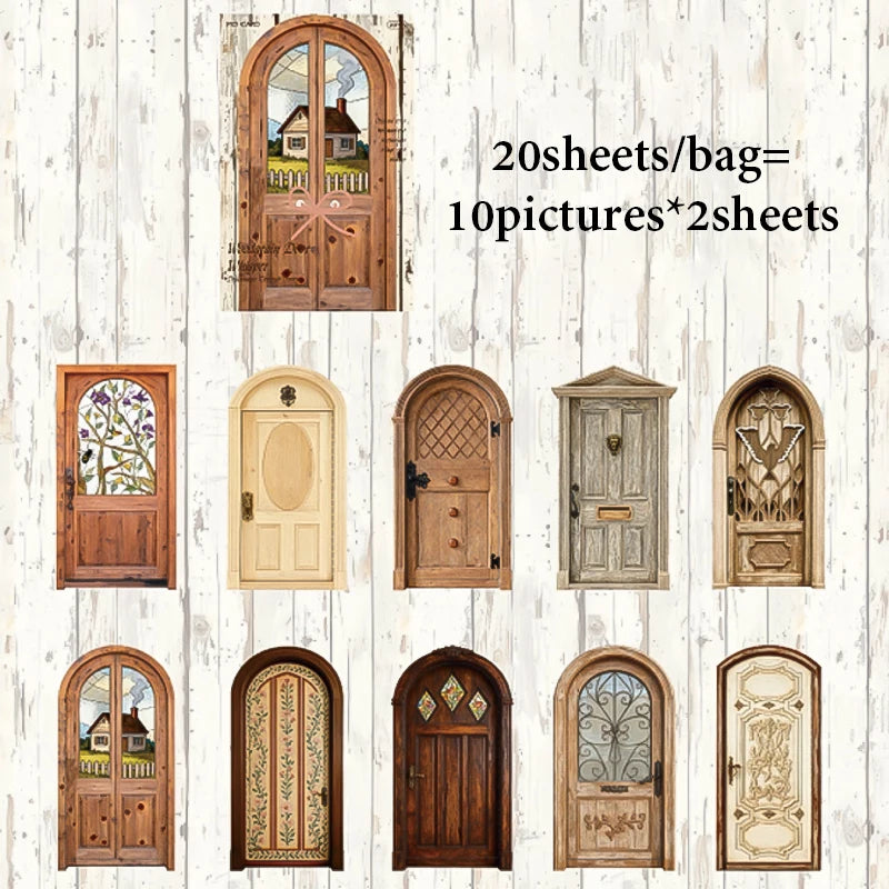 Mr.Paper Door to Dream Series White Kraft Paper Hollow Collage Cards | 20 Pack close-up view