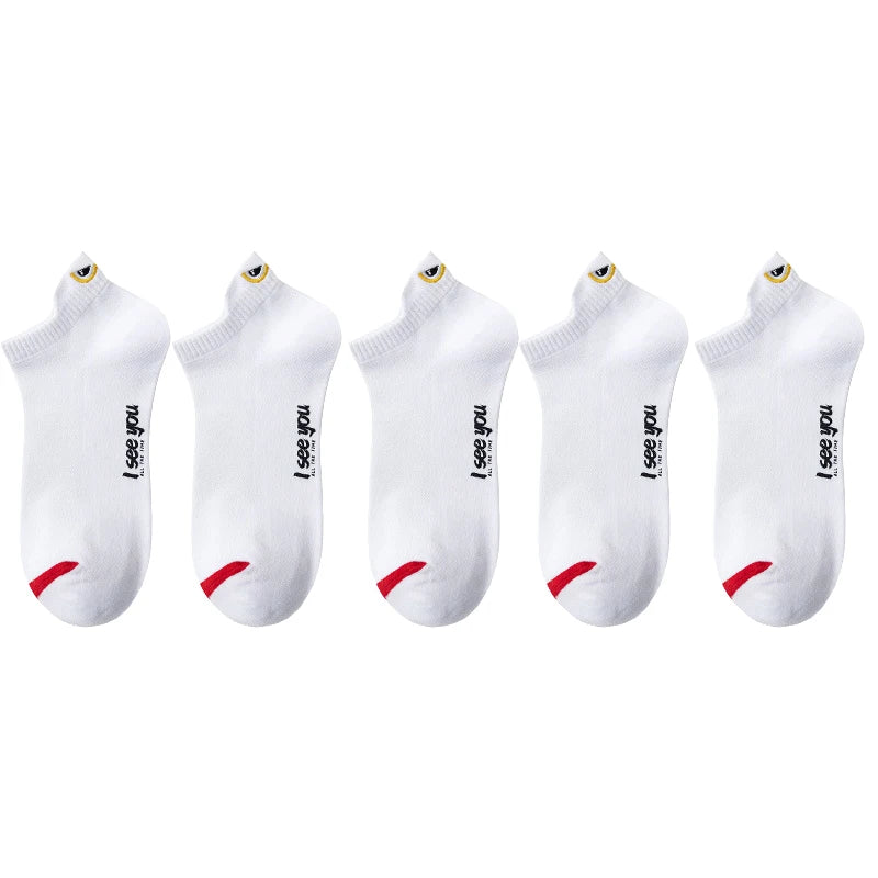 5/10 Pairs Man Short Socks Ankle Boat Socks Breathable Casual Athletic Socks Women Summe detail view