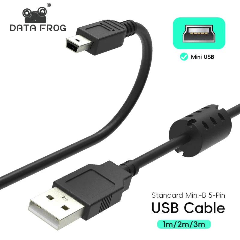 Data Frog USB A to Mini-B 5Pin Cable 1m/2m/3m For PSP1000/2000/3000 NDSi PS3 Controller Wii U Pro