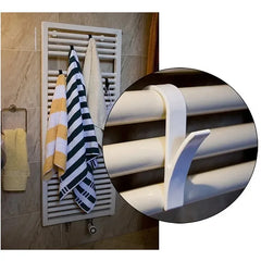 Kitchen Bathroom Hanger Clips Storage Racks White Clear Hanger Heated Towel Radiator Rail Clothes Sc