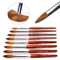 Kolinsky Acrylic Nail Art Brush Wood Handle Nail Art Mink Brush Gel Builder Nail Tools Manicure Brus