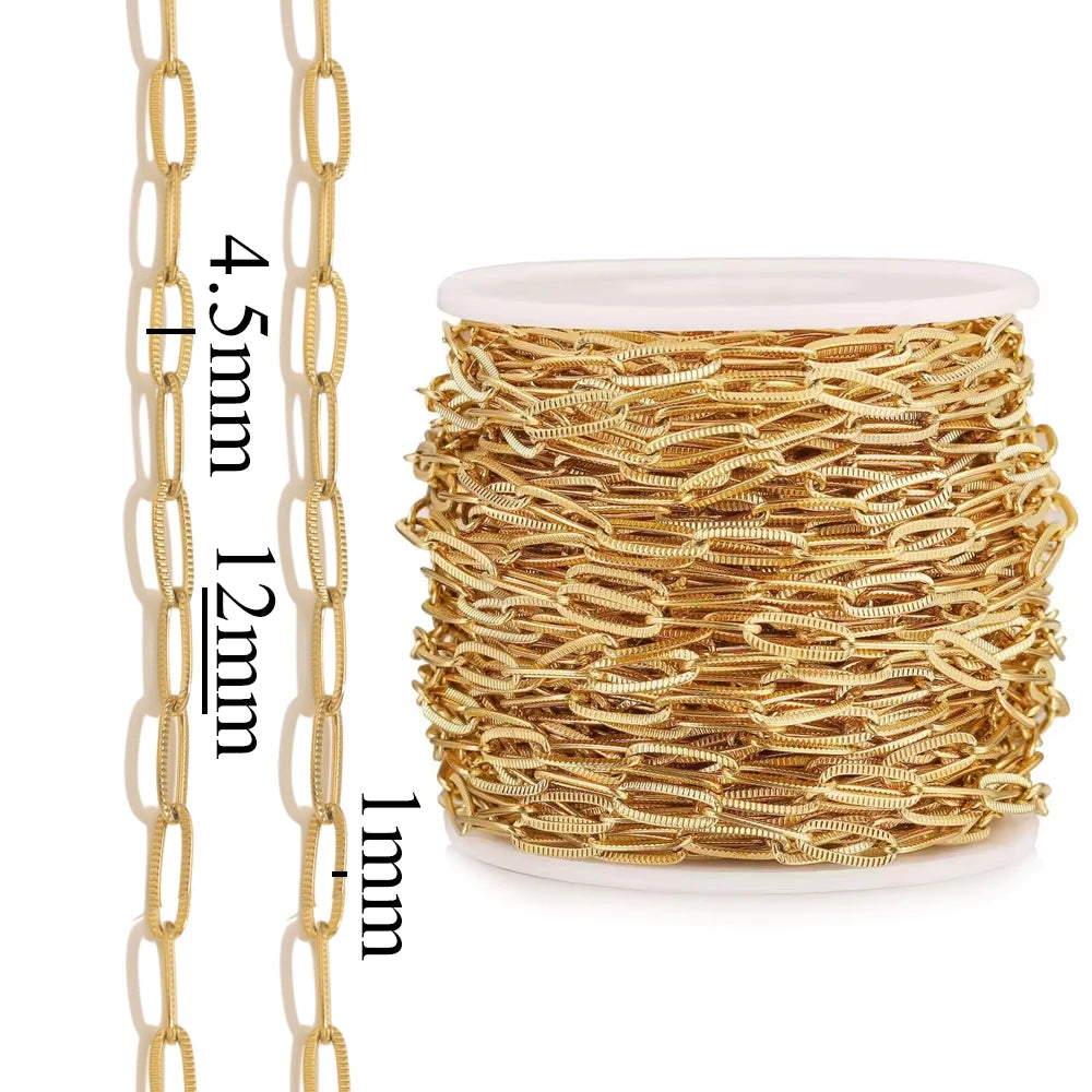1 Meter Stainless Steel Chain Gold Silver DIY Jewelry Making Chain Necklace Bracele additional angle