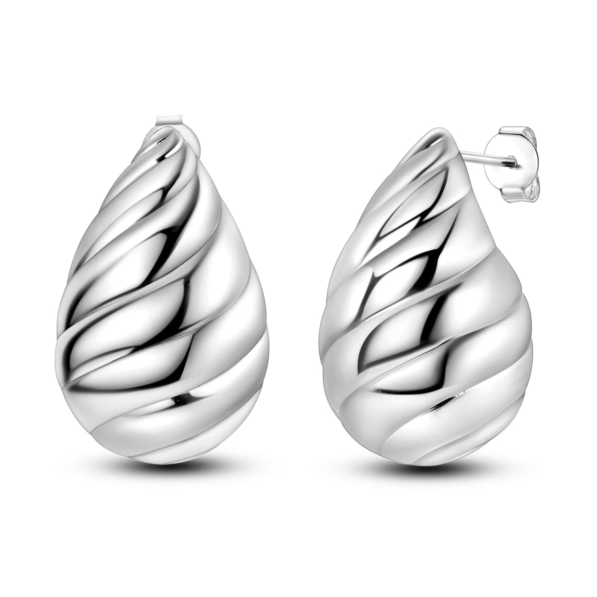 925 Sterling Silver Hoop Earrings with Zircon | Classic U-Shaped Women Jewelry
