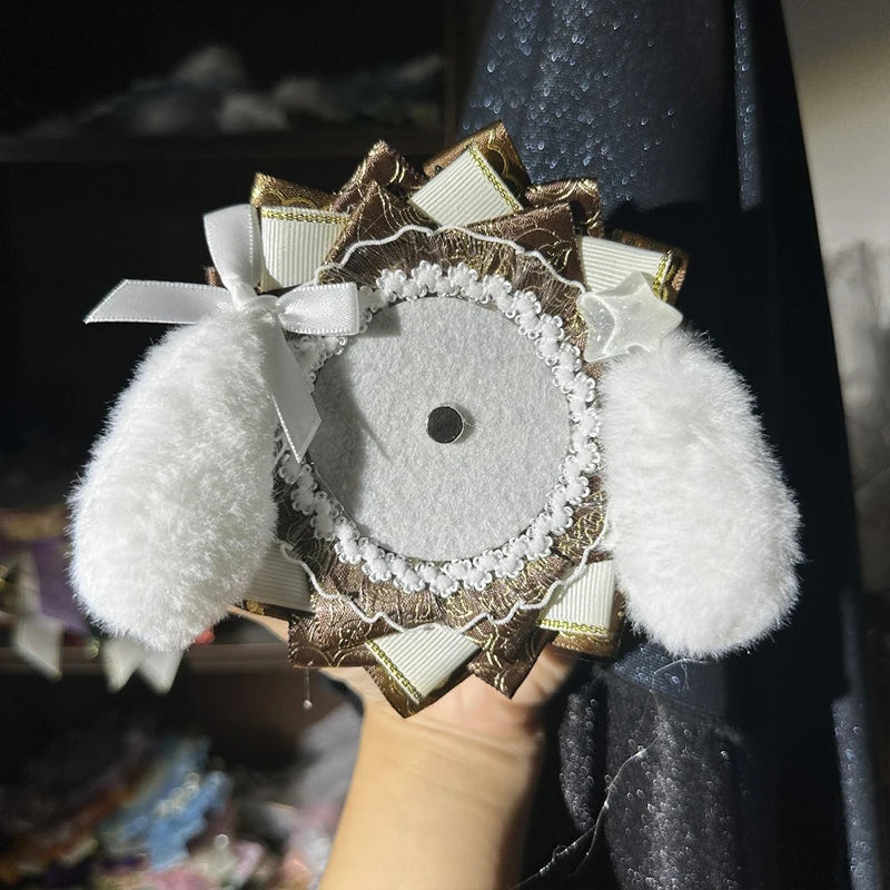 Cute Lolita Badge Base Tray with Cat Ear Handmade Badge Holders for Itabag Ornament D lifestyle view