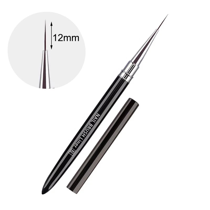 Nail Art Brush Metal Handle Phototherapy Acrylic UV Gel Brush Nails Extension Builder Pa detail view