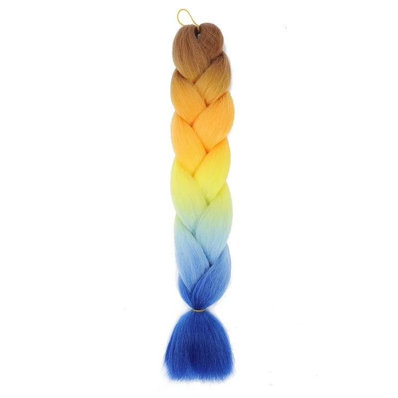 24Inch Synthetic Yaki Braids Hair Ombre Braiding Hair Jumbo Braid DIY Green Hair Ex additional angle