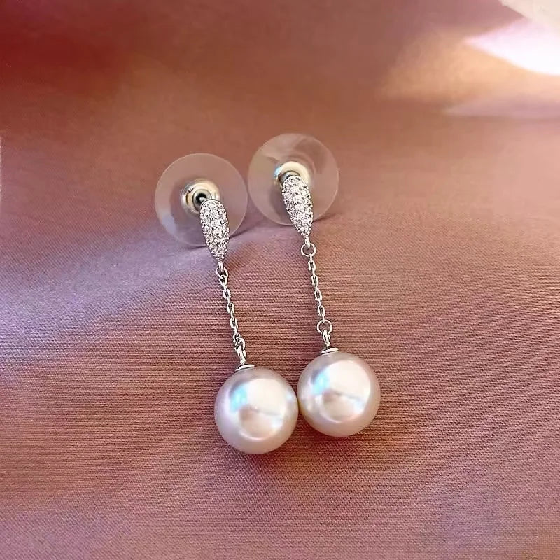 Elegant Drop Pearl Tassel Earrings | Fashion Jewelry for Women lifestyle view