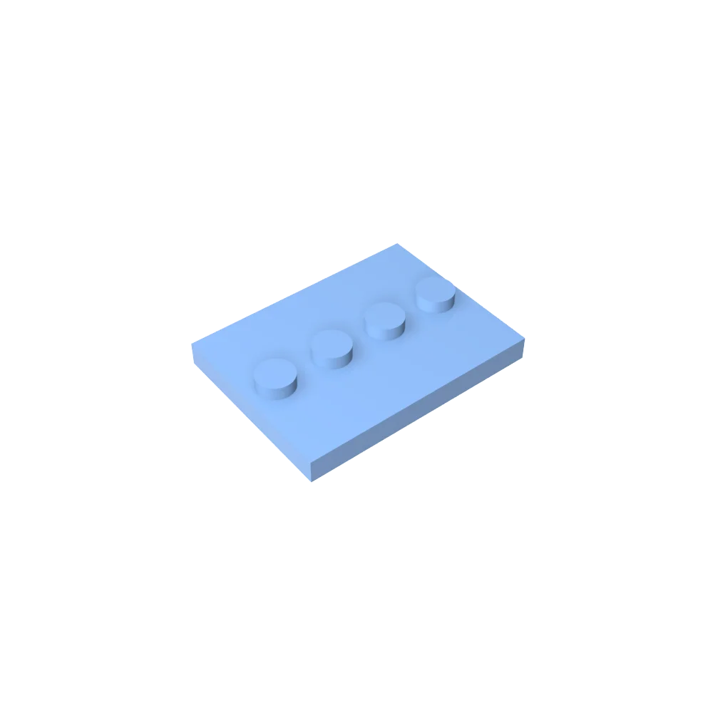 Gobricks GDS-980 Tile, Modified 3 x 4 with 4 Studs in Center | Compatible Building Blo close-up view