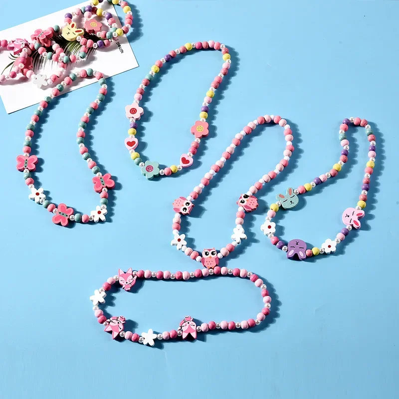 Girl Beads Toys Necklace and Bracelet Set for Girls | Unicorn Princess Jewelry Gift alternate view