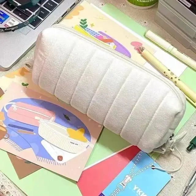 Cloud Bread Milk Fufu Pencil Case | Aesthetic Large Capacity Pencil Bag detail view