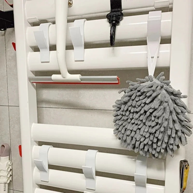 Heated Radiator Towel Holder Hooks | Space-Saving Bathroom Storage additional angle
