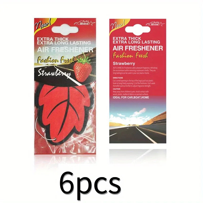 Leaf Shape Hanging Car Air Freshener Tea Paper Scented Tablets