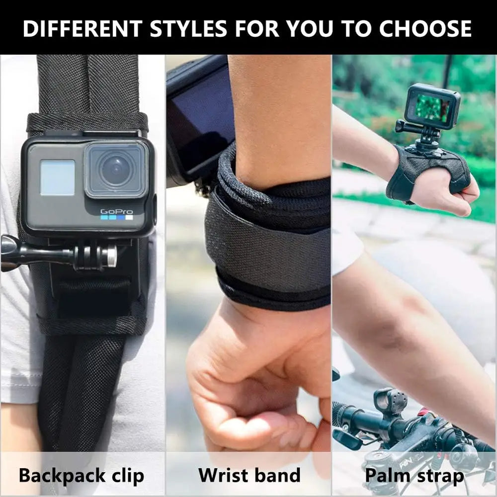 360 Rotating Hand Strap Mount for GoPro DJI Insta360 lifestyle view