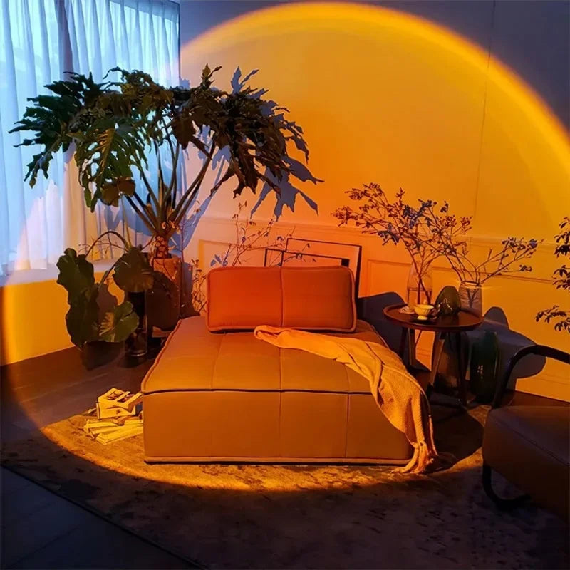 USB Sunset Projection Lamp | Rainbow Atmosphere Night Light for Photography and Roo additional angle