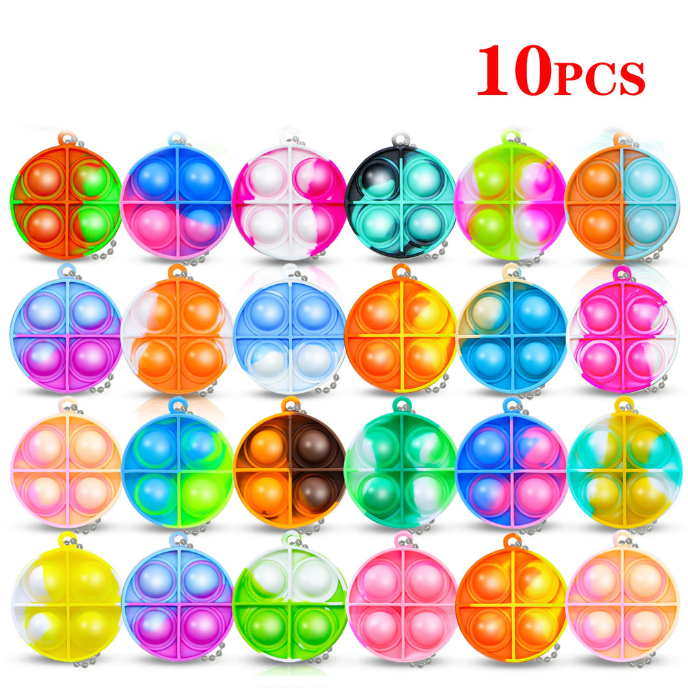 Pop Keychains Fidget Toys Bulk | Stress Relief Sensory Prizes for Classroom close-up view