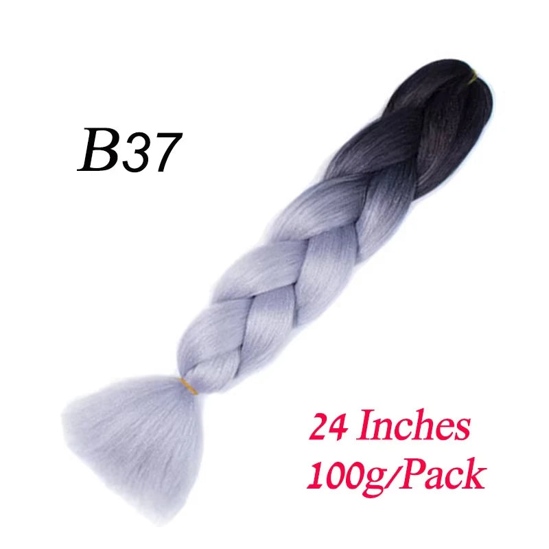 Lihui Pre Stretched Jumbo Braid Hair Extensions 24 inch | Kanekalon Synthetic Hair for A detail view