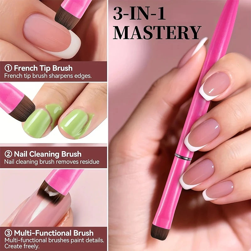 3 in 1 New French Nail Brush,with Multi-function Brush Head-Fine Nail Brush,Suitable alternate view