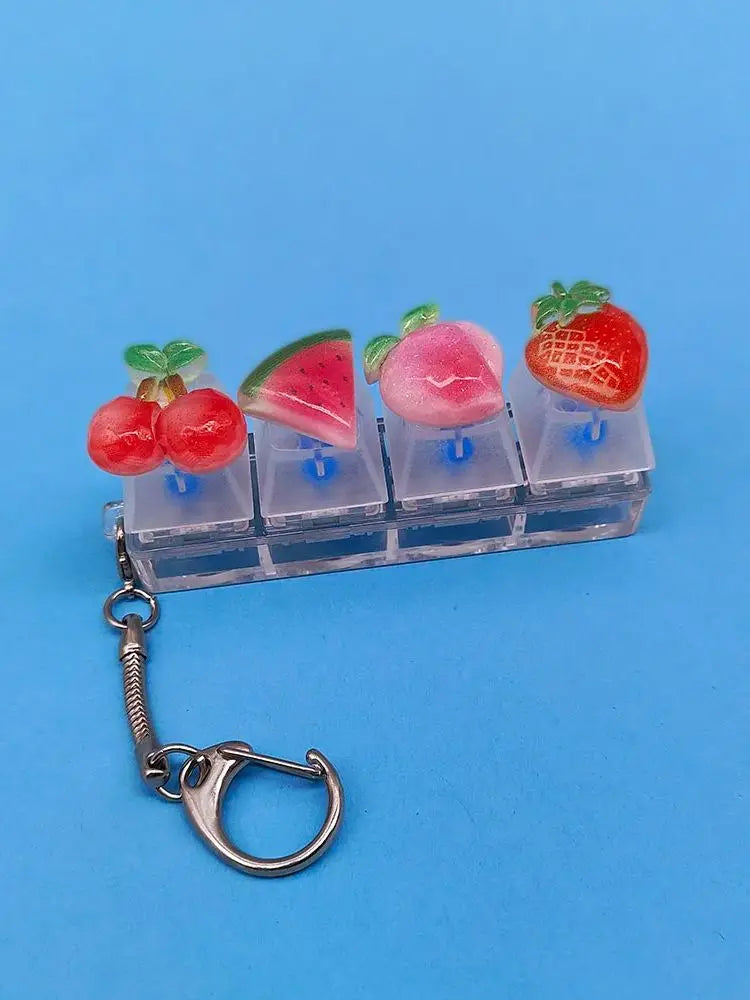 Fruit Keycap Keychain | Kawaii Stress Relief Pop Fidget Toy lifestyle view