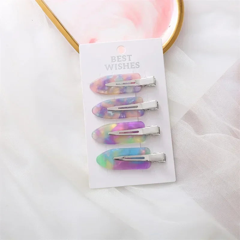 Set 4/2 Pcs No Bend Crease Seamless Hair Clips Fringe Hairpin Duckbill Clip Makeup Bangs Fixed Side Bangs Salon Styling Headwear