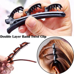 3 PCS Double Braiding Three-Word Clip Bangs Retro Style Hairpin Simple Hair Accessory alternate view