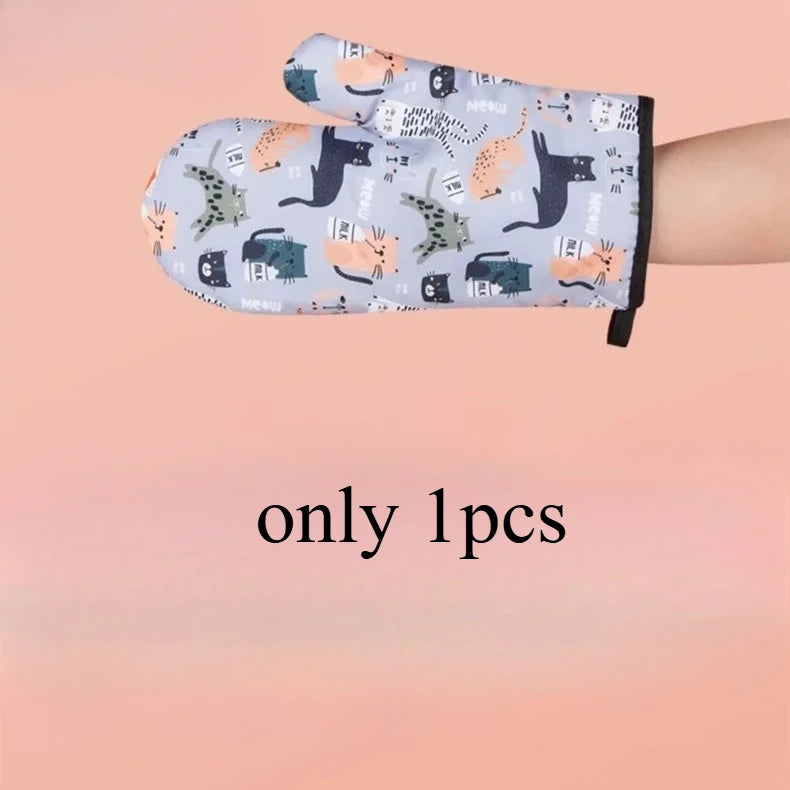 Heat Resistant Microwave Oven Mitts Gloves | Non Slip Kitchen Baking Accessories detail view