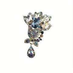 Vintage Women Men Fashion Exquisite Crystal Badges Classic Elegant High-end Lady Party Banquet Brooch Pin