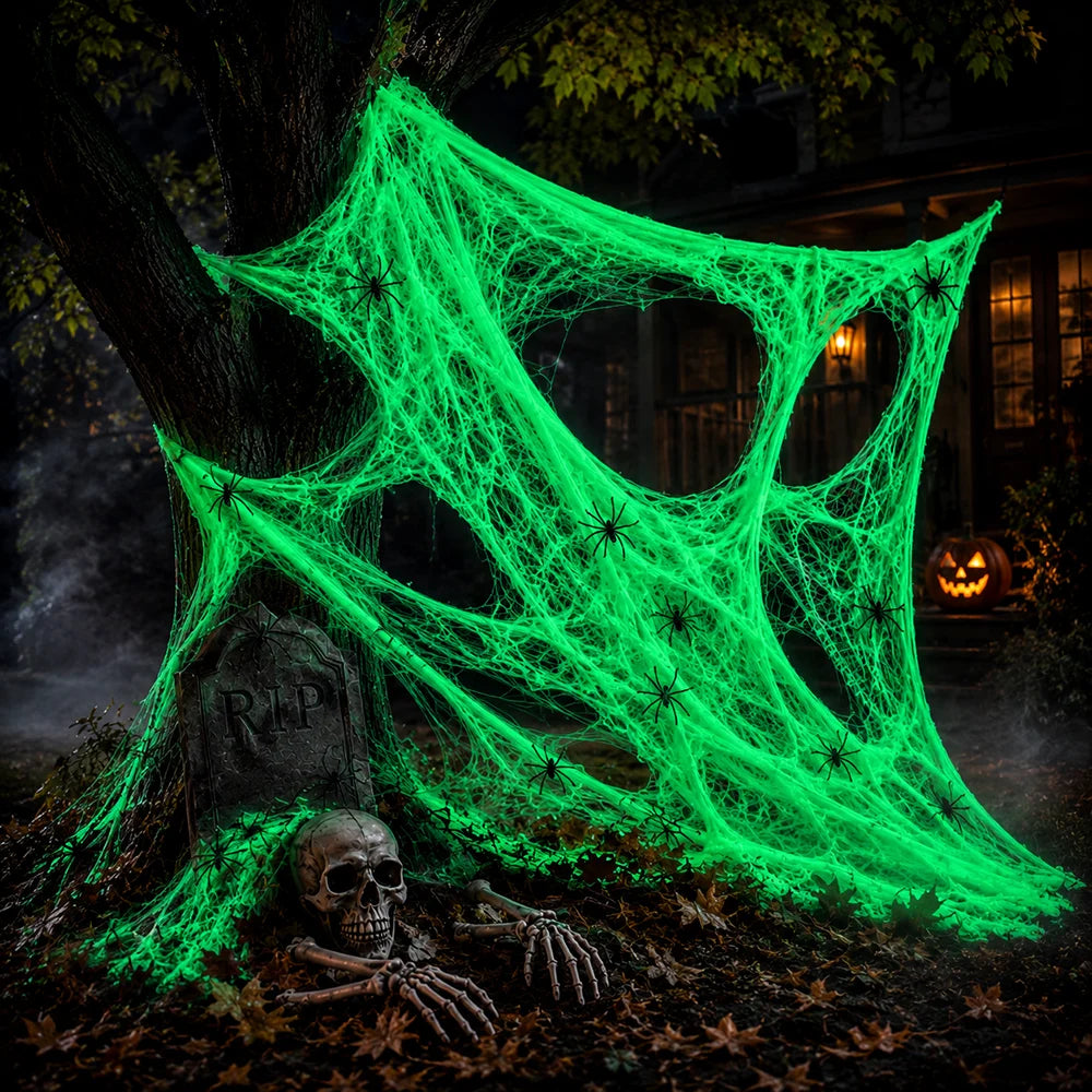 Glow In The Dark Spider Webs Halloween