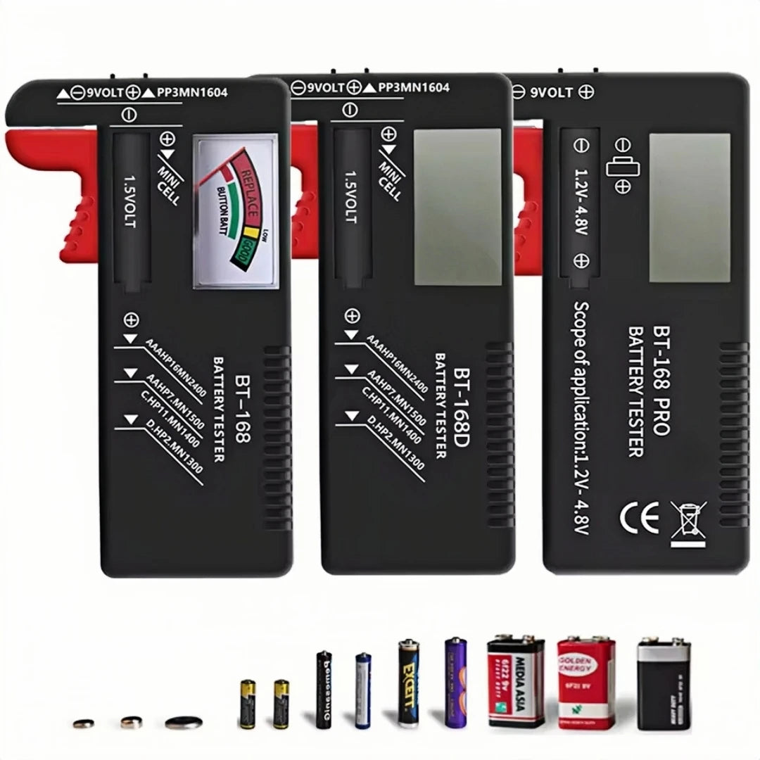 Digital Battery Capacity Tester | BT-168 PRO BT-168D Voltage Meter for AA AAA C D 9V Cells