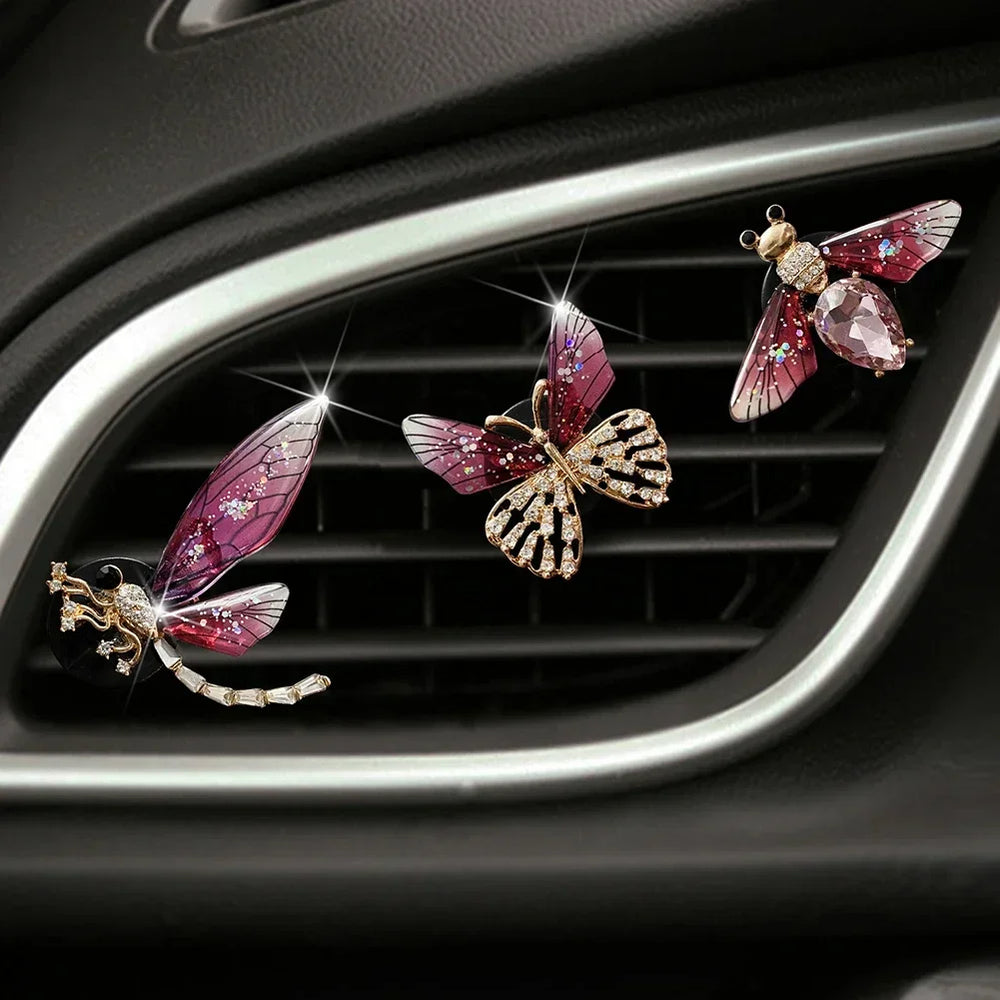 Butterfly Dragonfly Bee Car Perfume Clip Air Outlet Freshener additional angle