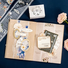 6 Styles Decorative Lace Flower Tape Set | DIY Collage PET Stickers close-up view